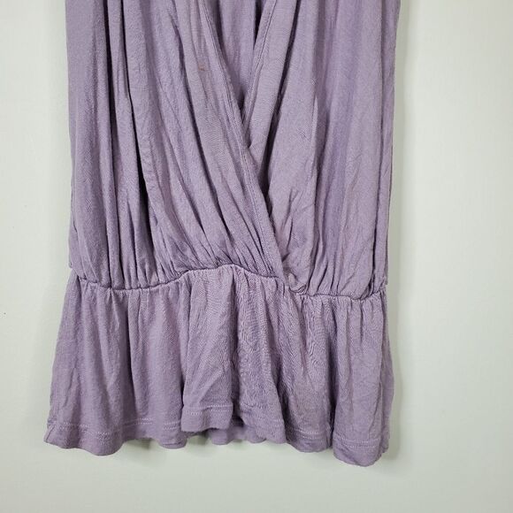 Charlotte Russe Lilac Deep V-Neck Cross Front Embroidered Back Boho Tank Size M - Picture 4 of 9
